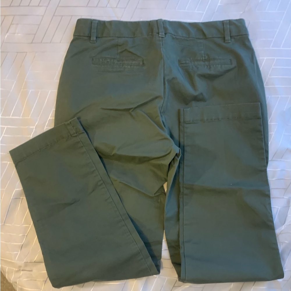 GAP Women's Olive Chinos small classic preppy pockets straight leg pants cotton